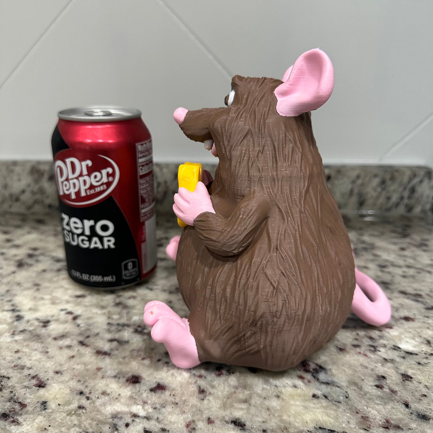 Fat Rat Holding Cheese – Chunky 3D Printed Figurine