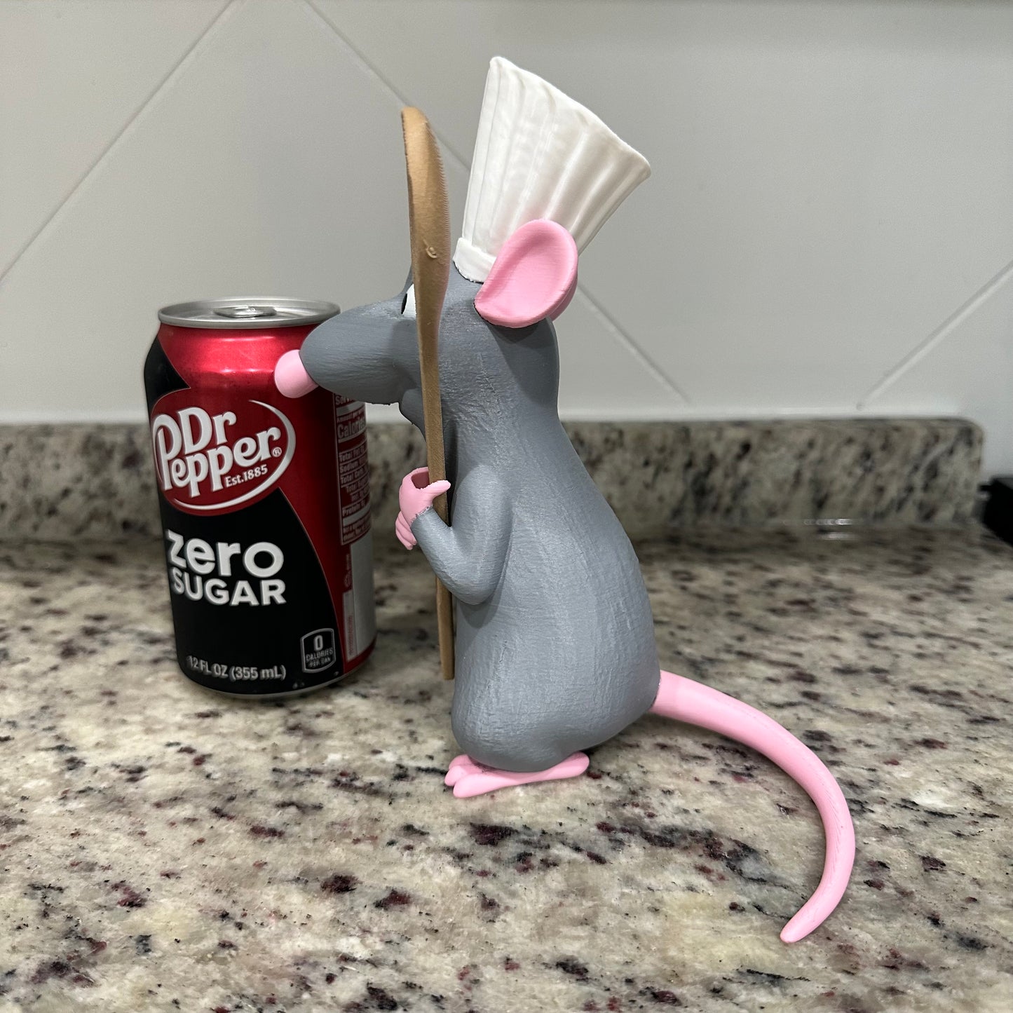 Chef Rat Holding Spoon – 3D Printed Kitchen Figurine